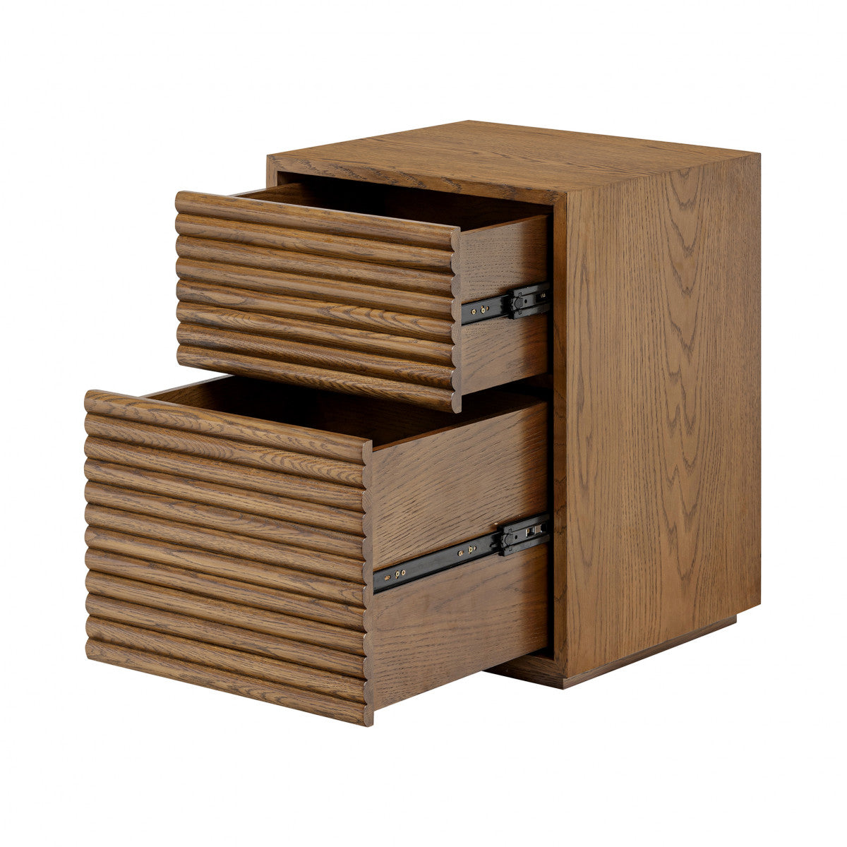 D.I. Designs Charlton Ribbed Walnut 2 Drawer Bedside Table