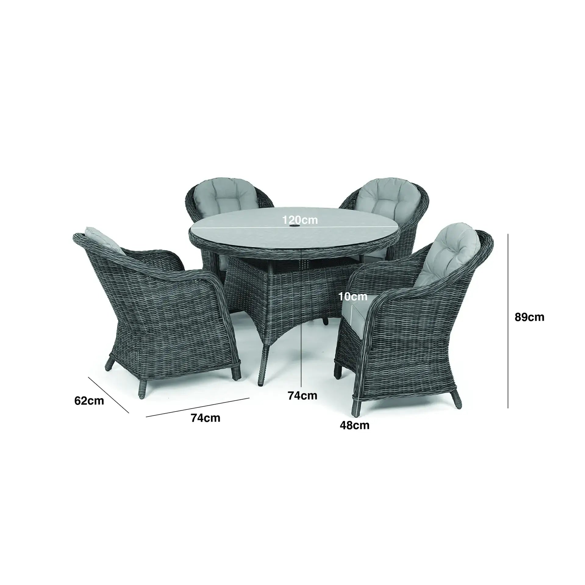 Winchester 4 Seat Round Dining Set with Heritage Chairs