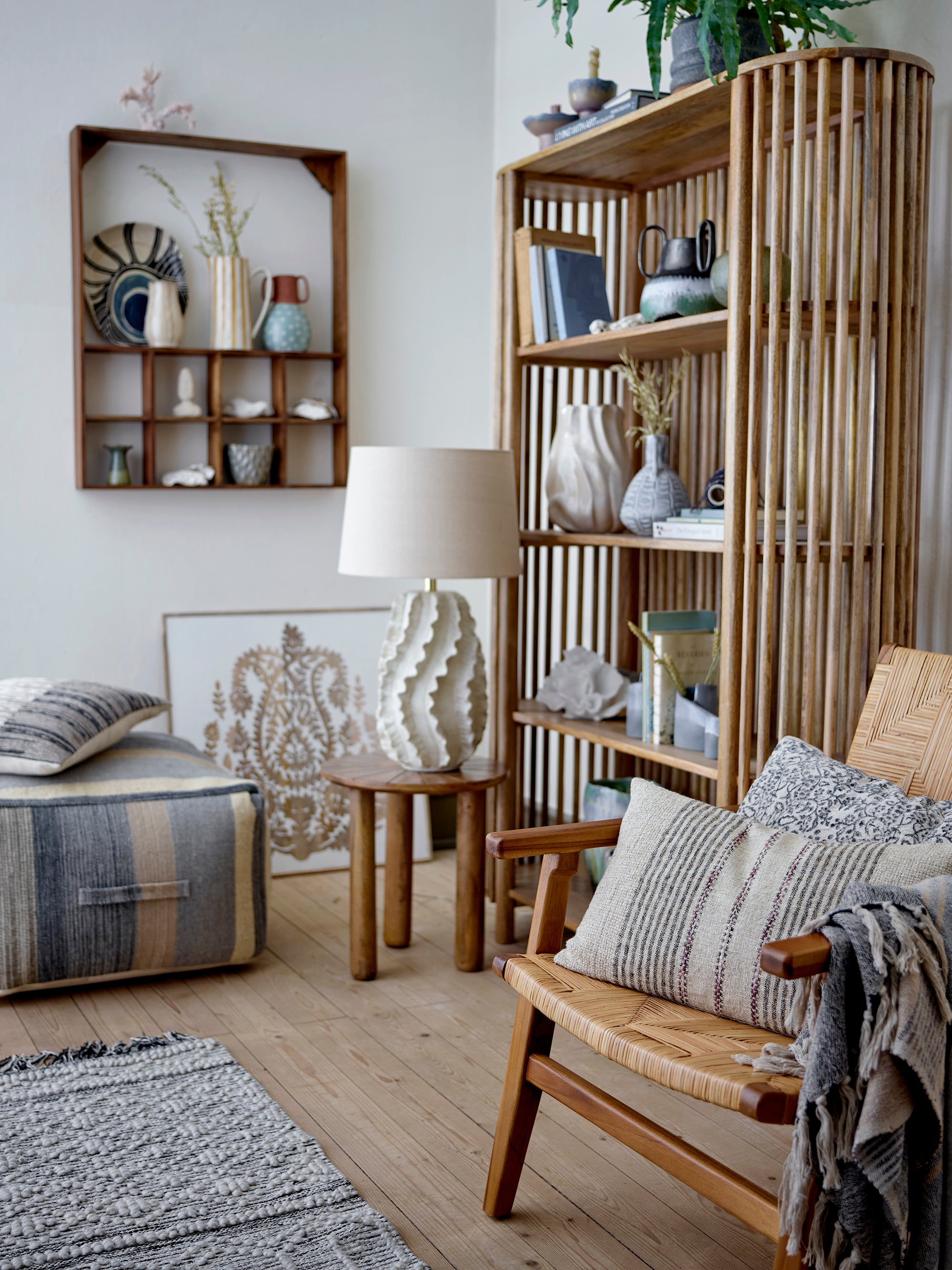 Bloomingville Sali Bookcase with 4 Shelves in Natural Mango Wood