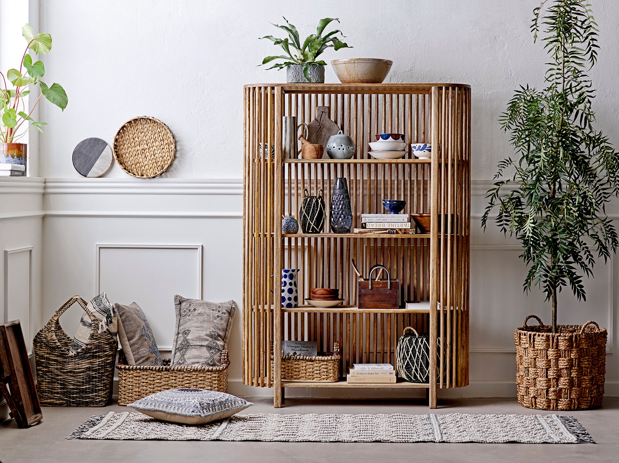 Bloomingville Sali Bookcase with 4 Shelves in Natural Mango Wood