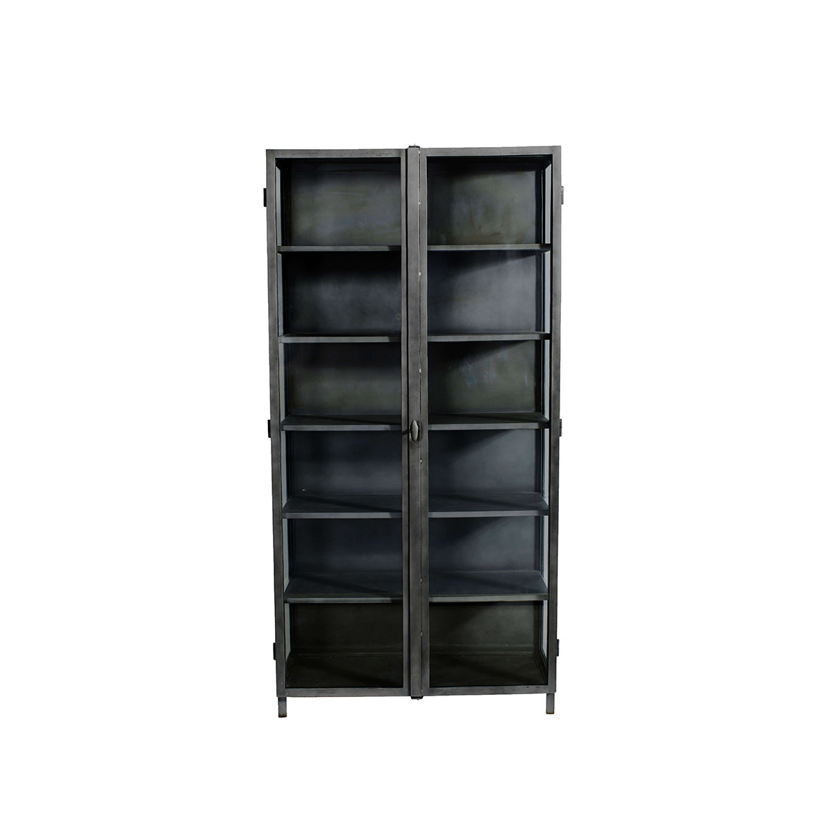 Muubs New York Glass Cabinet in Black Iron with 2 Doors