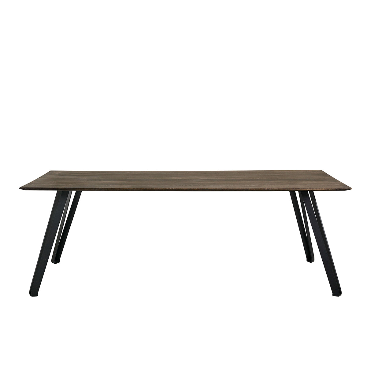 Muubs Rectangular Dining Table in Smoked Oak with Black Coated Metal L220