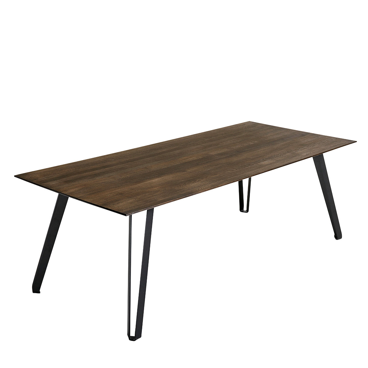 Muubs Rectangular Dining Table in Smoked Oak with Black Coated Metal L220