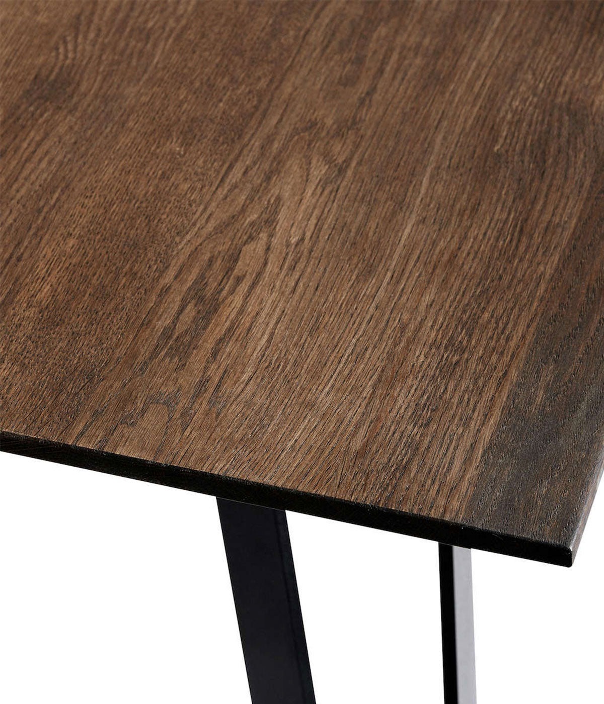 Muubs Rectangular Dining Table in Smoked Oak with Black Coated Metal L220