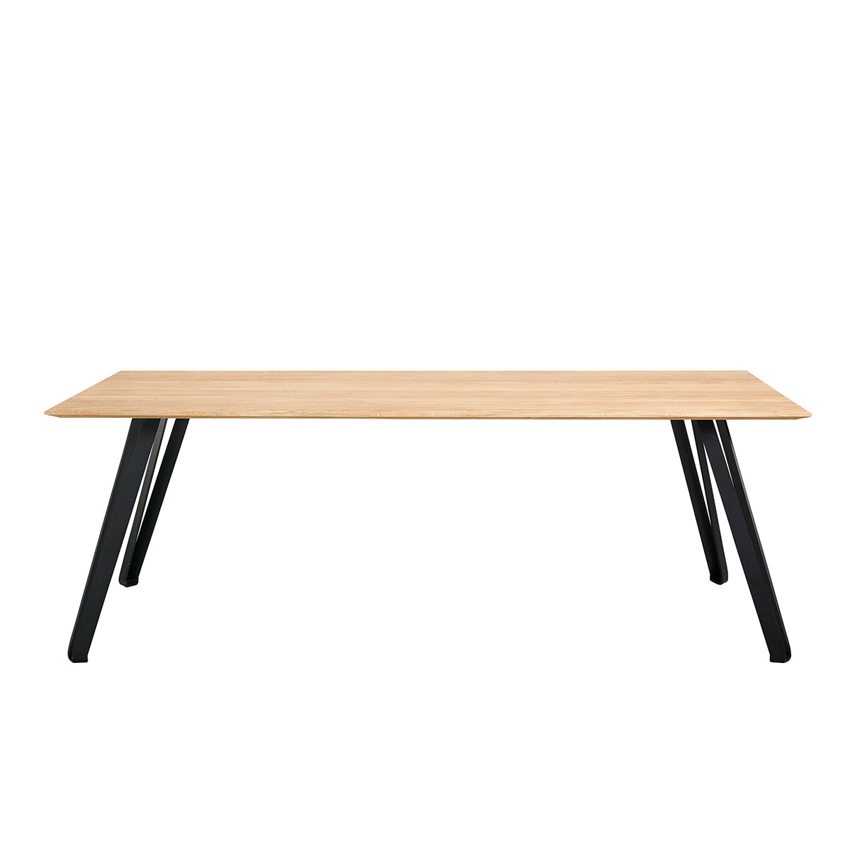 Muubs Rectangular Dining Table Space in Natural Oil Oak with Black Coated Metal Legs L220