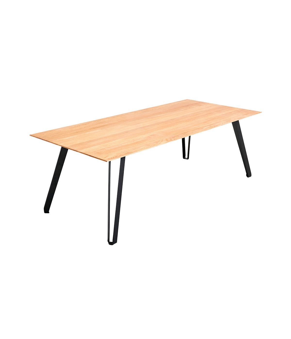 Muubs Rectangular Dining Table Space in Natural Oil Oak with Black Coated Metal Legs L220