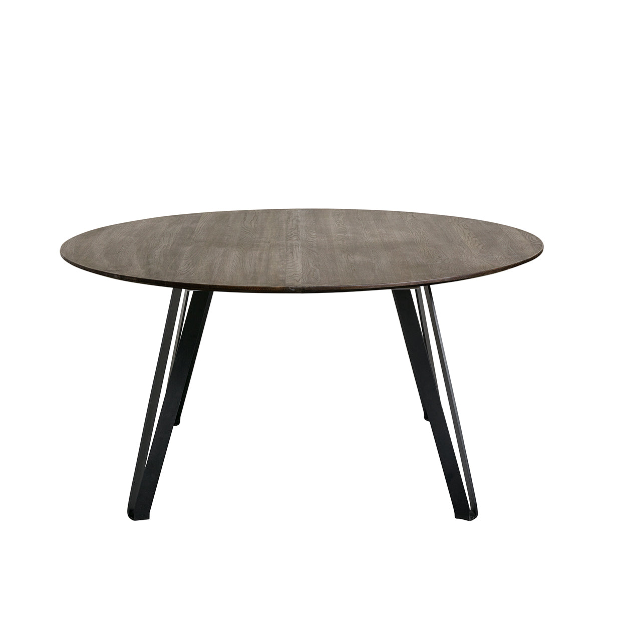 Muubs Dining Table in Smoked Oak with Black Coated Metal Legs