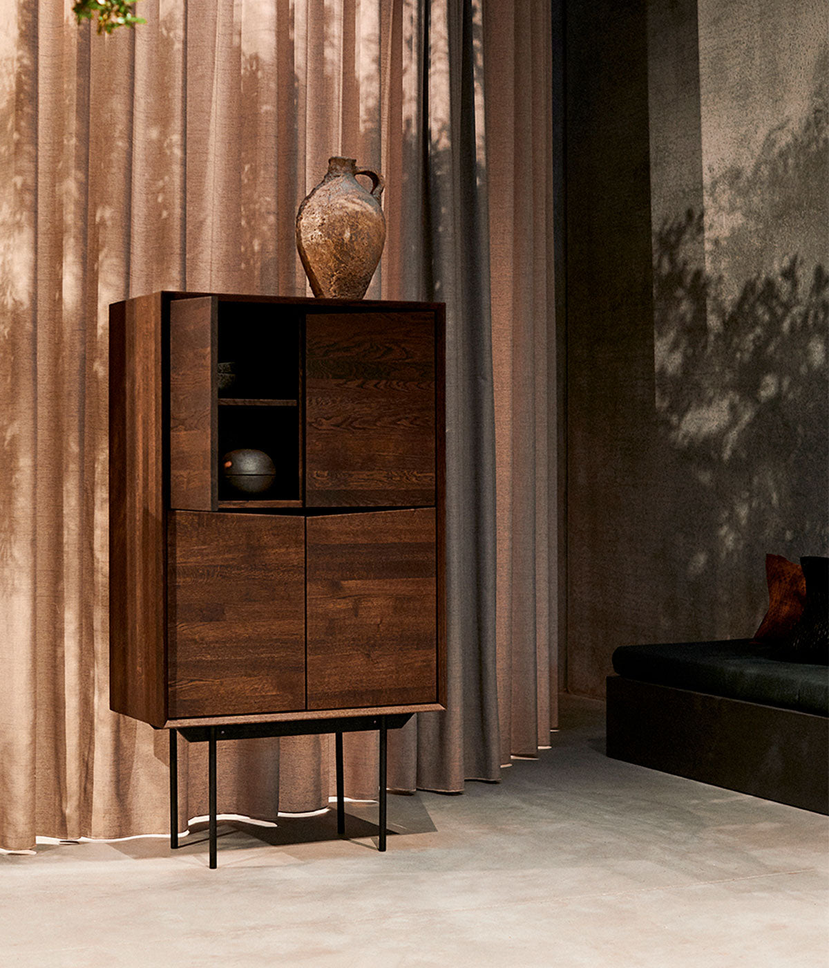 Muubs Wing Sideboard in Smoked Solid Oak with 4 Doors