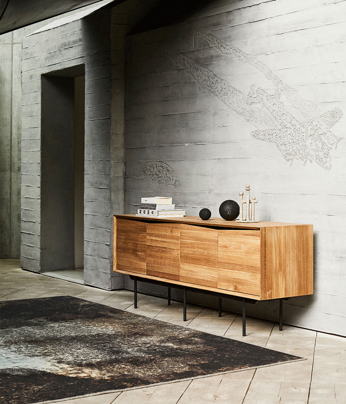 Muubs Wing Sideboard in Natural/Oil Oak with 4 Doors