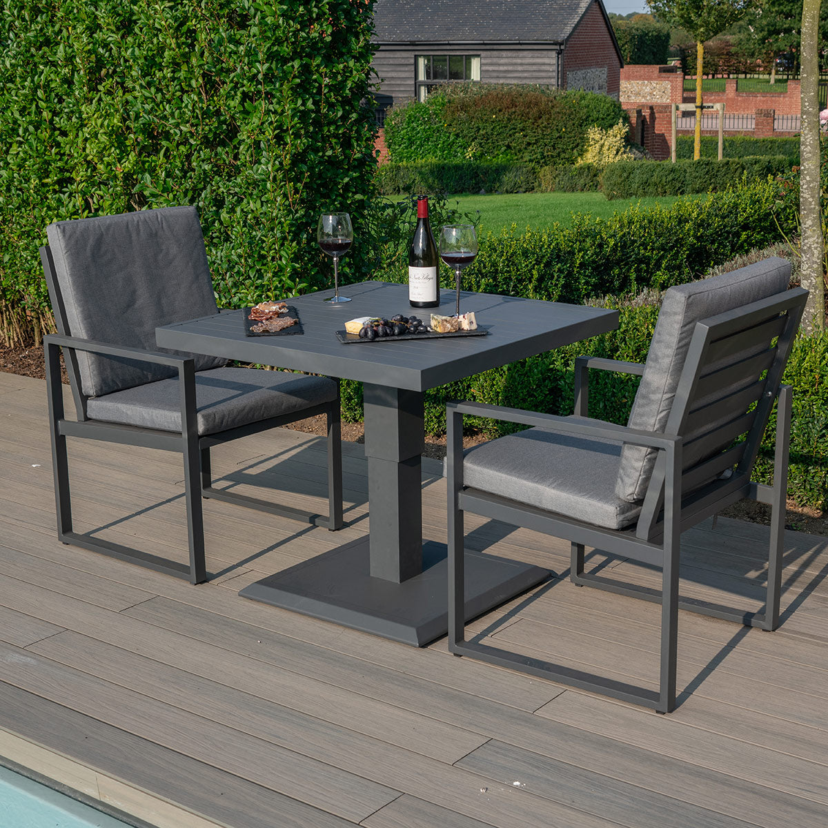 Amalfi 3 Piece Bistro Set with Rising Table