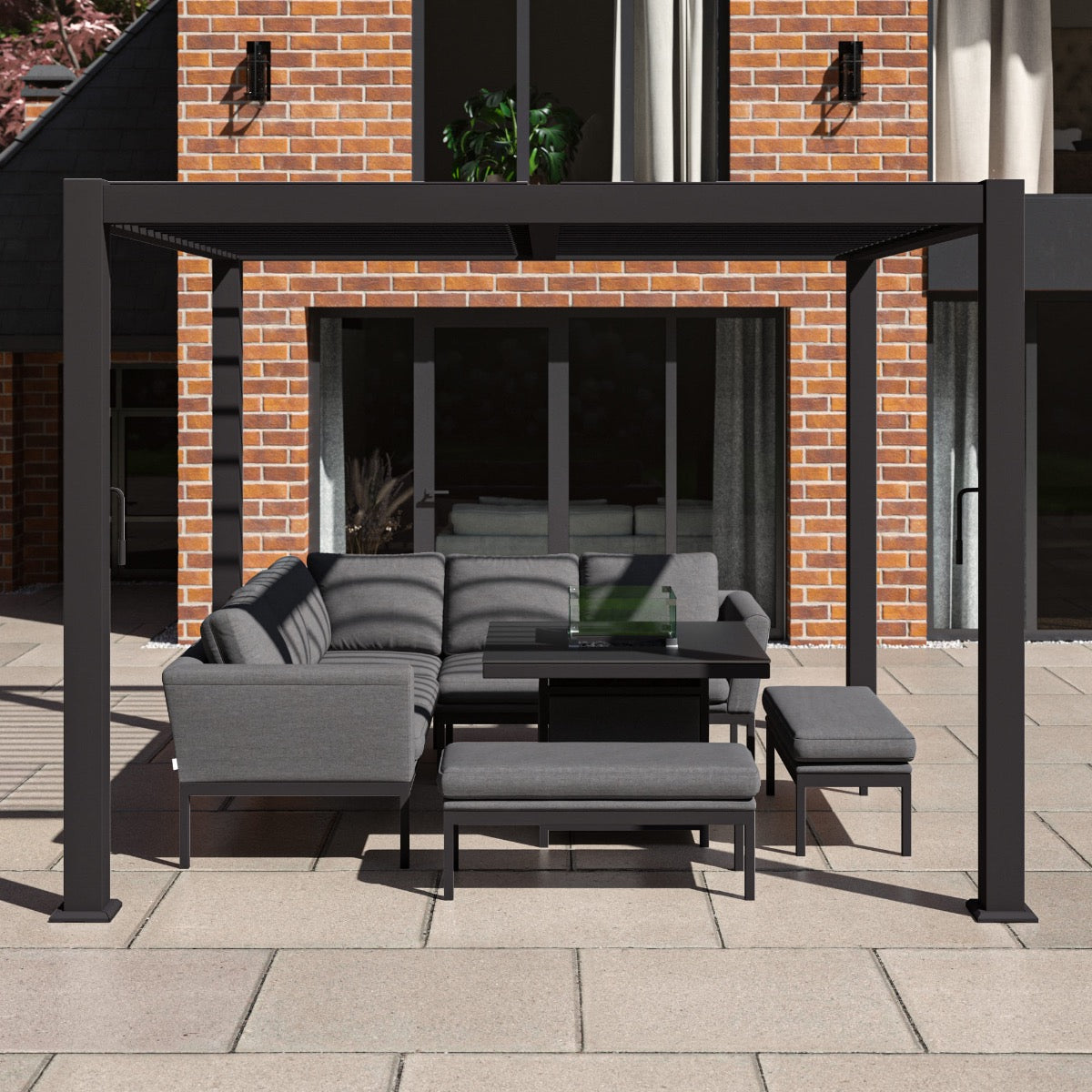 Como Pergola Aluminium Square 3x3 Frame Only