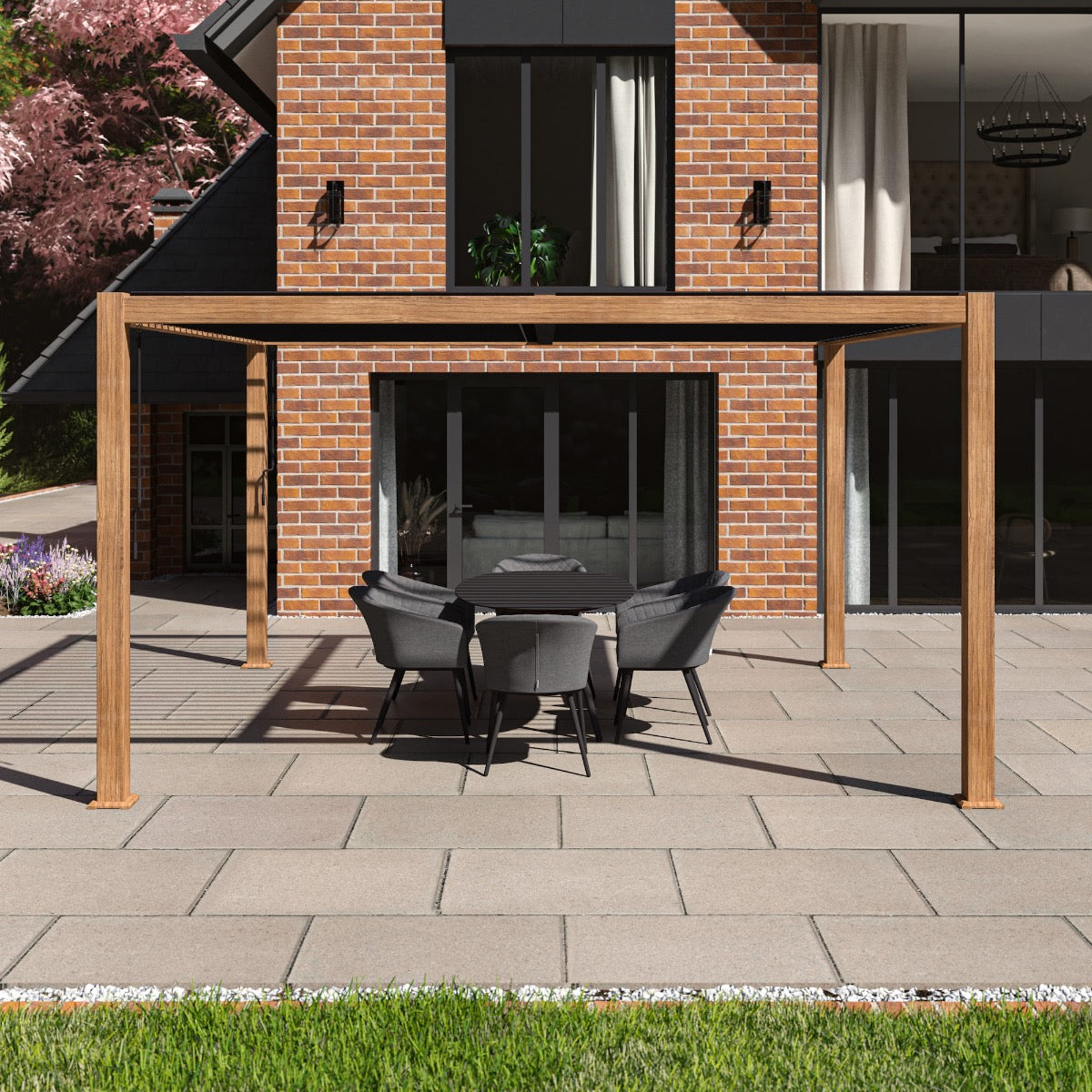 Como Pergola Aluminium Square 4x4 Frame Only