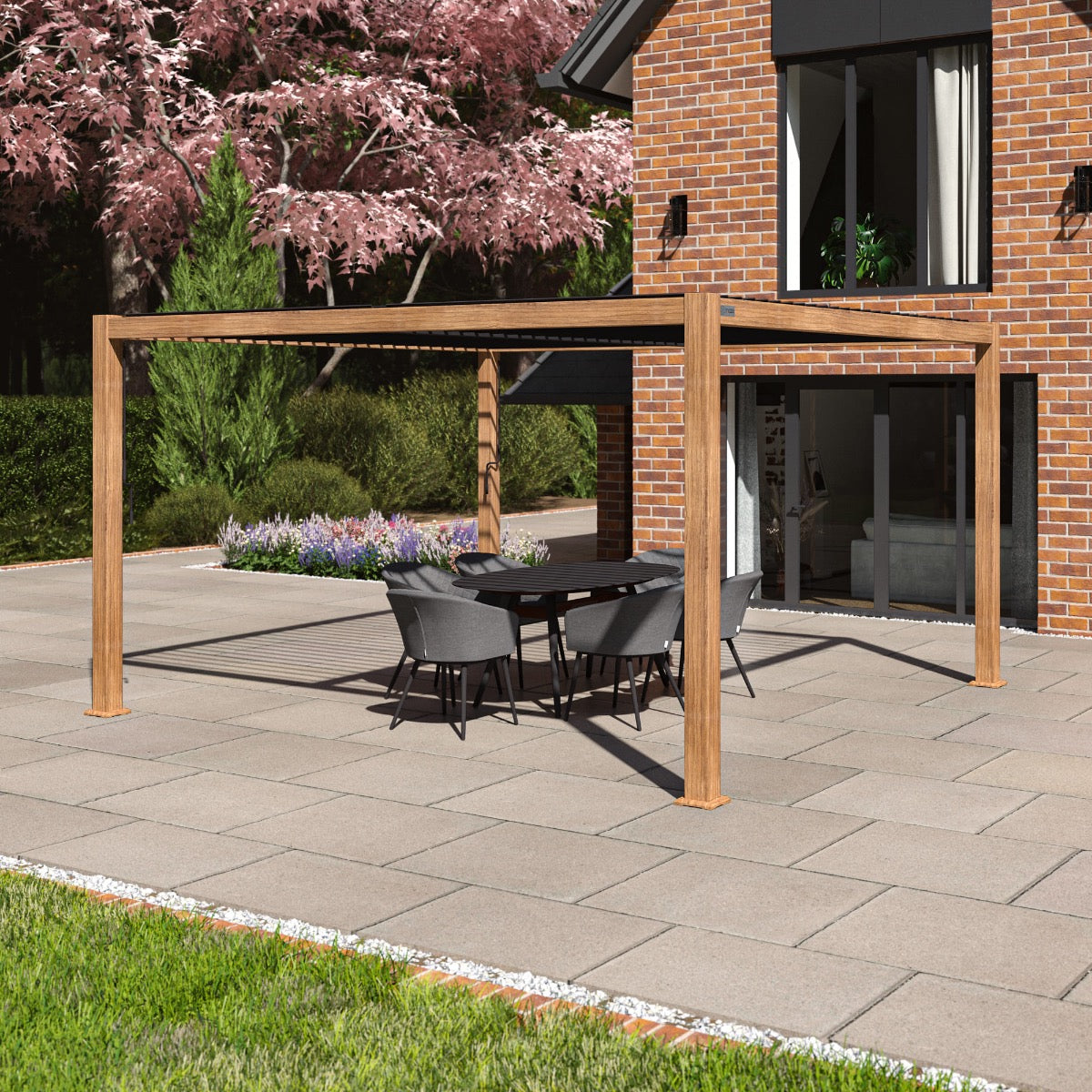 Como Pergola Aluminium Square 4x4 Frame Only