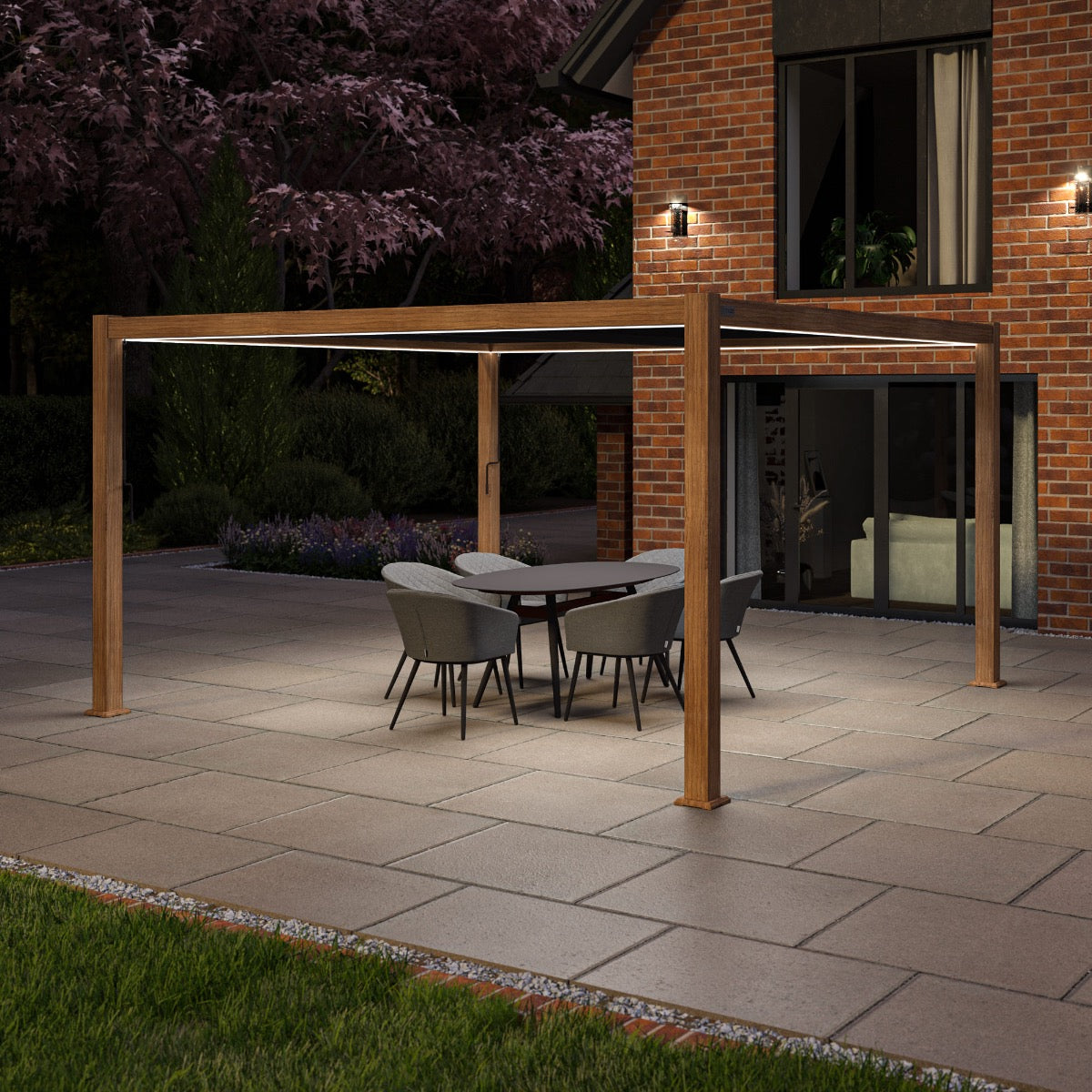 Como Pergola Aluminium Square 4x4 Frame Only