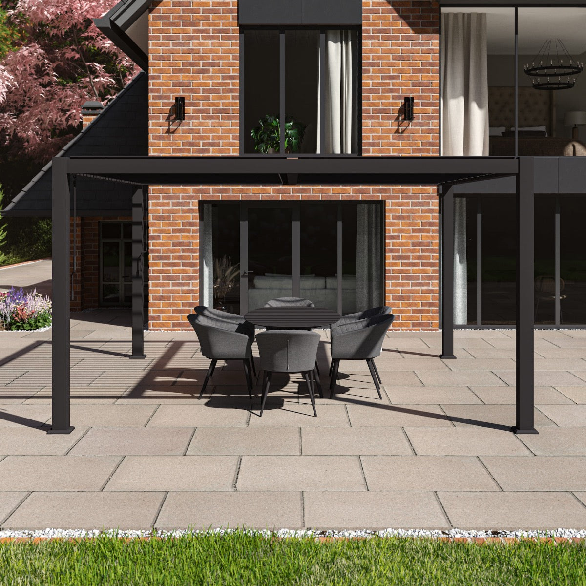 Como Pergola Aluminium Square 4x4 Frame Only