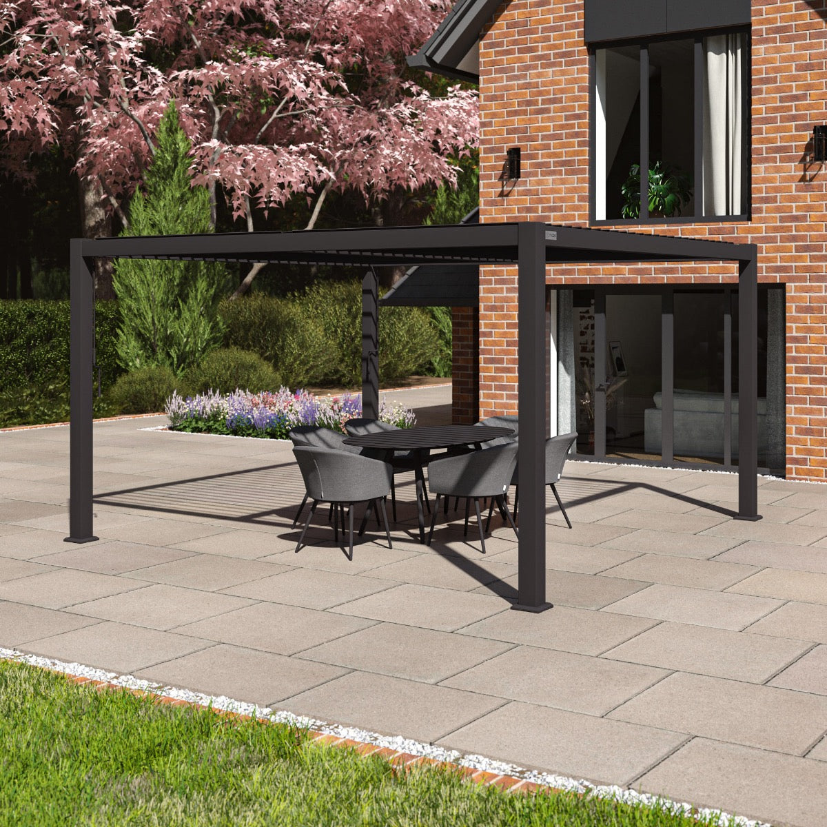 Como Pergola Aluminium Square 4x4 Frame Only