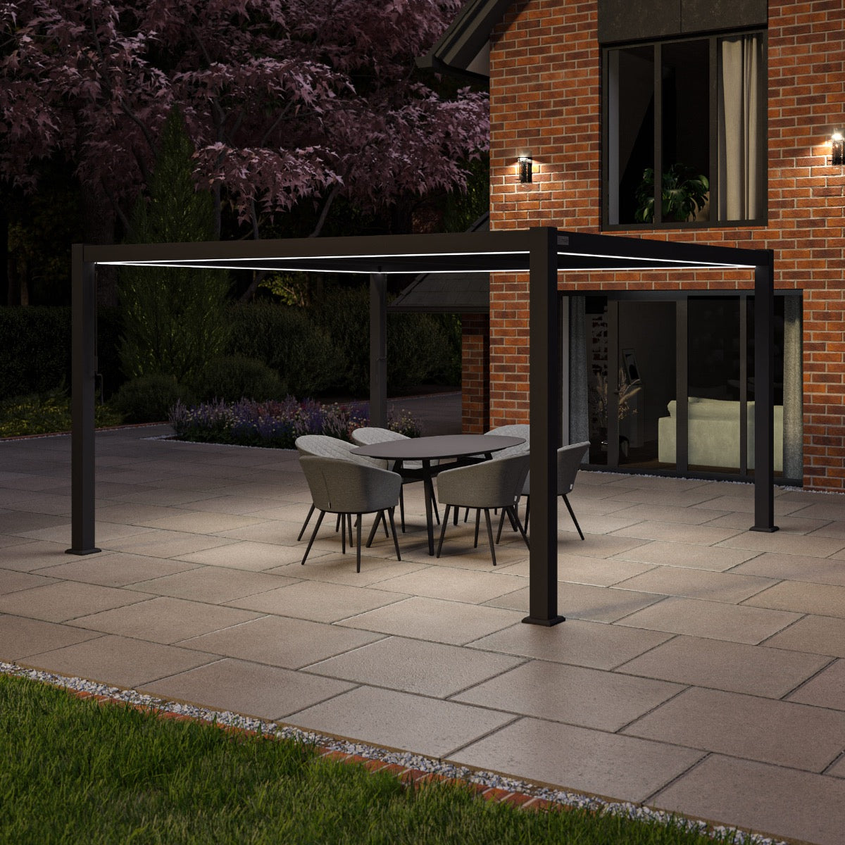 Como Pergola Aluminium Square 4x4 Frame Only