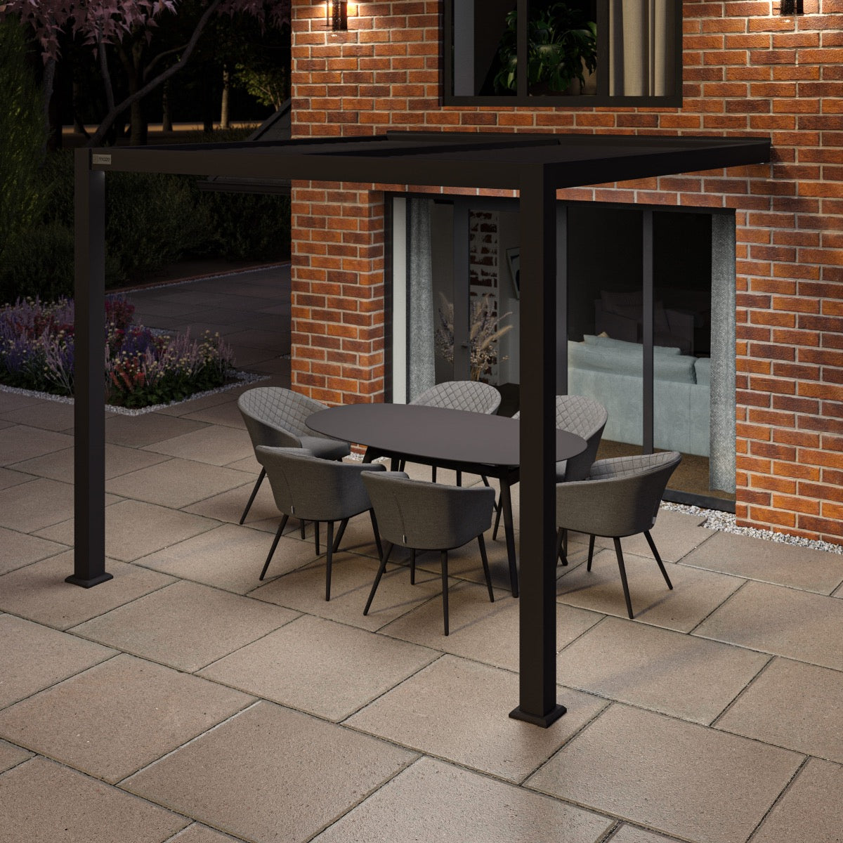 Como Pergola Aluminium Lean-to Wall 3x3 Frame Only