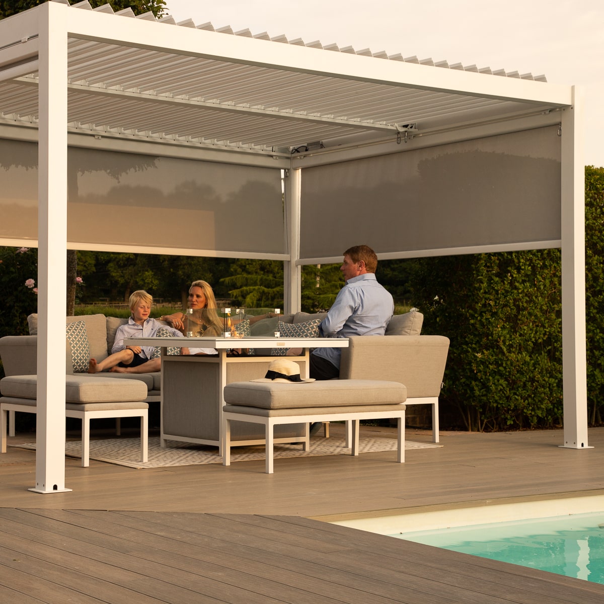 Como Pergola Aluminium Rectangular 3x4 with 4 Drop Sides