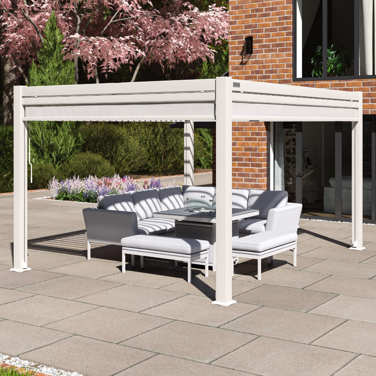 Como Pergola Aluminium Rectangular 3x4 with 4 Drop Sides