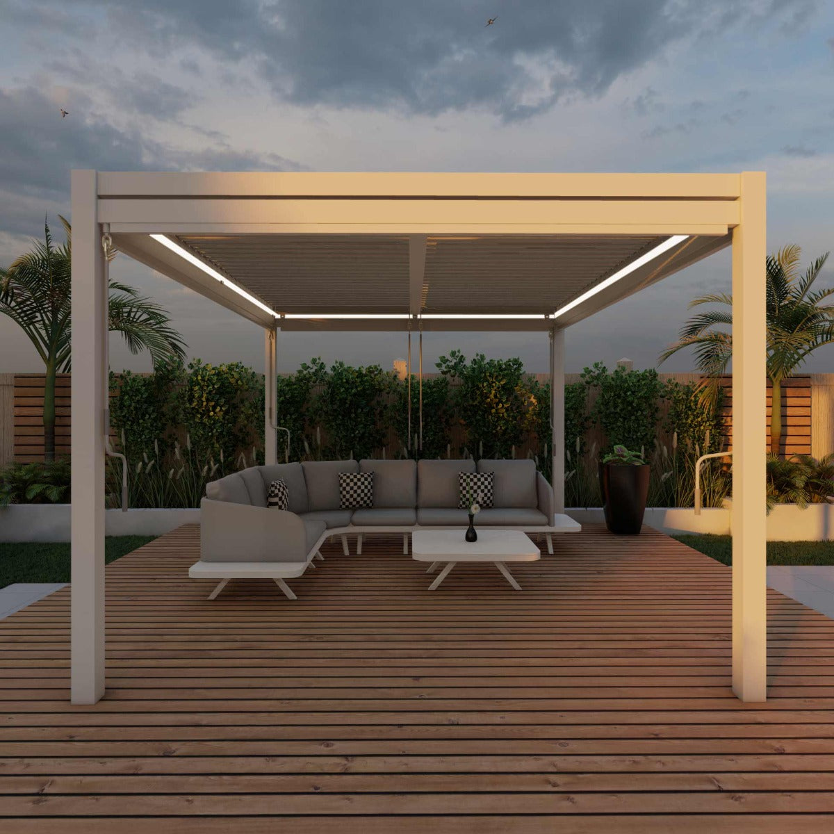 Como Pergola Aluminium Square 4x4 with 4 Drop Sides