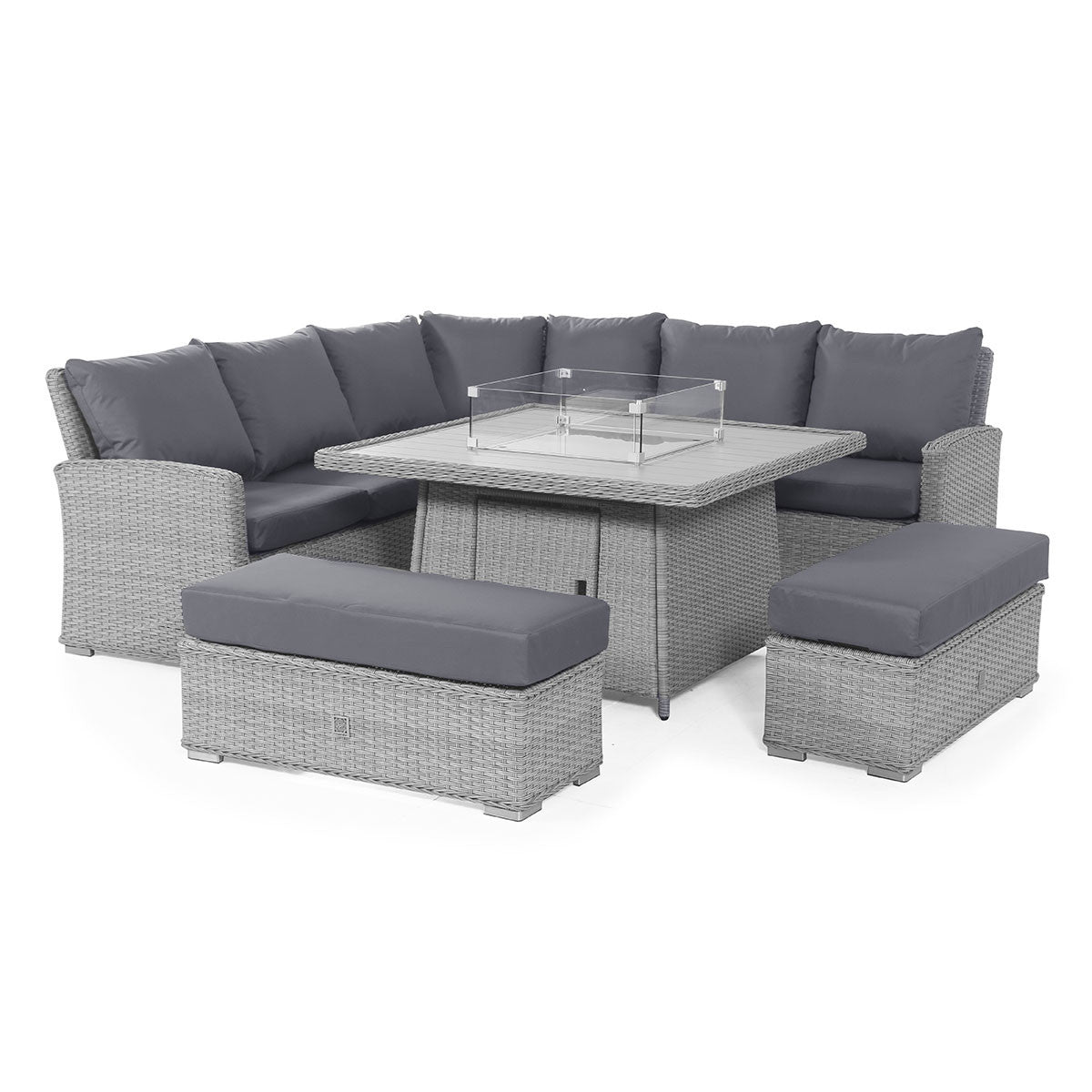 Ascot Deluxe Corner Dining Set with Fire Pit