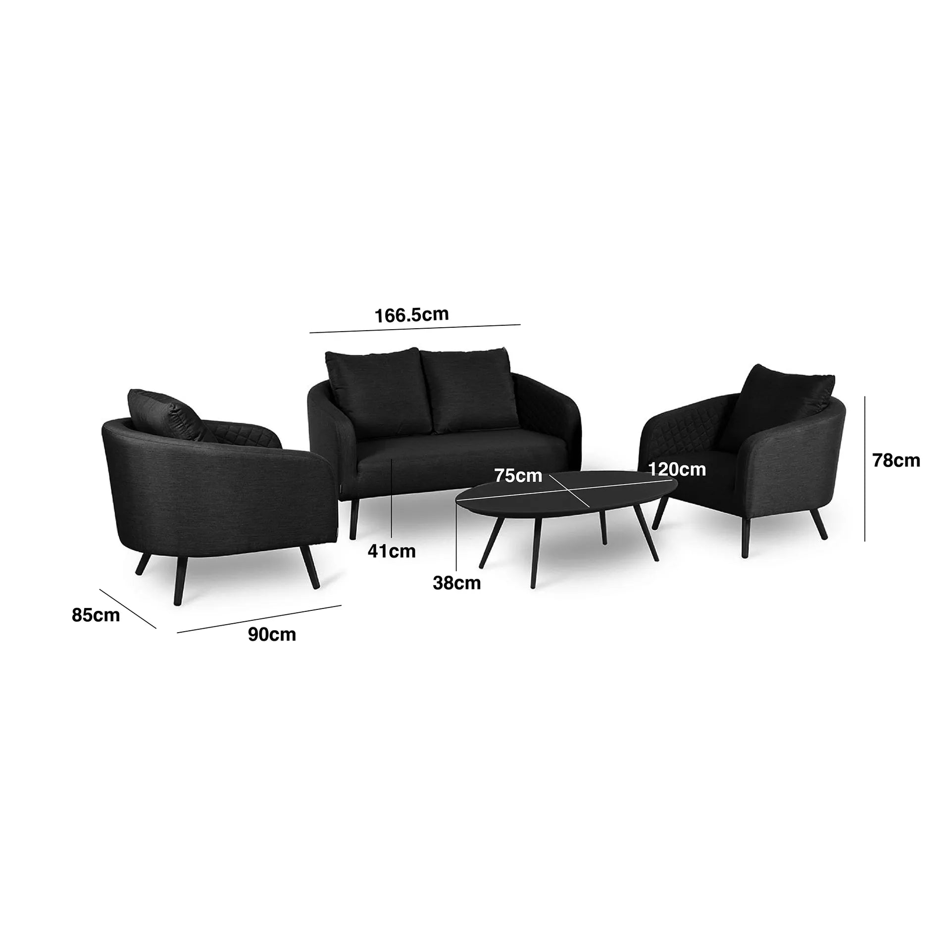 Ambition 2 Seat Sofa Set with Oval Coffee Table