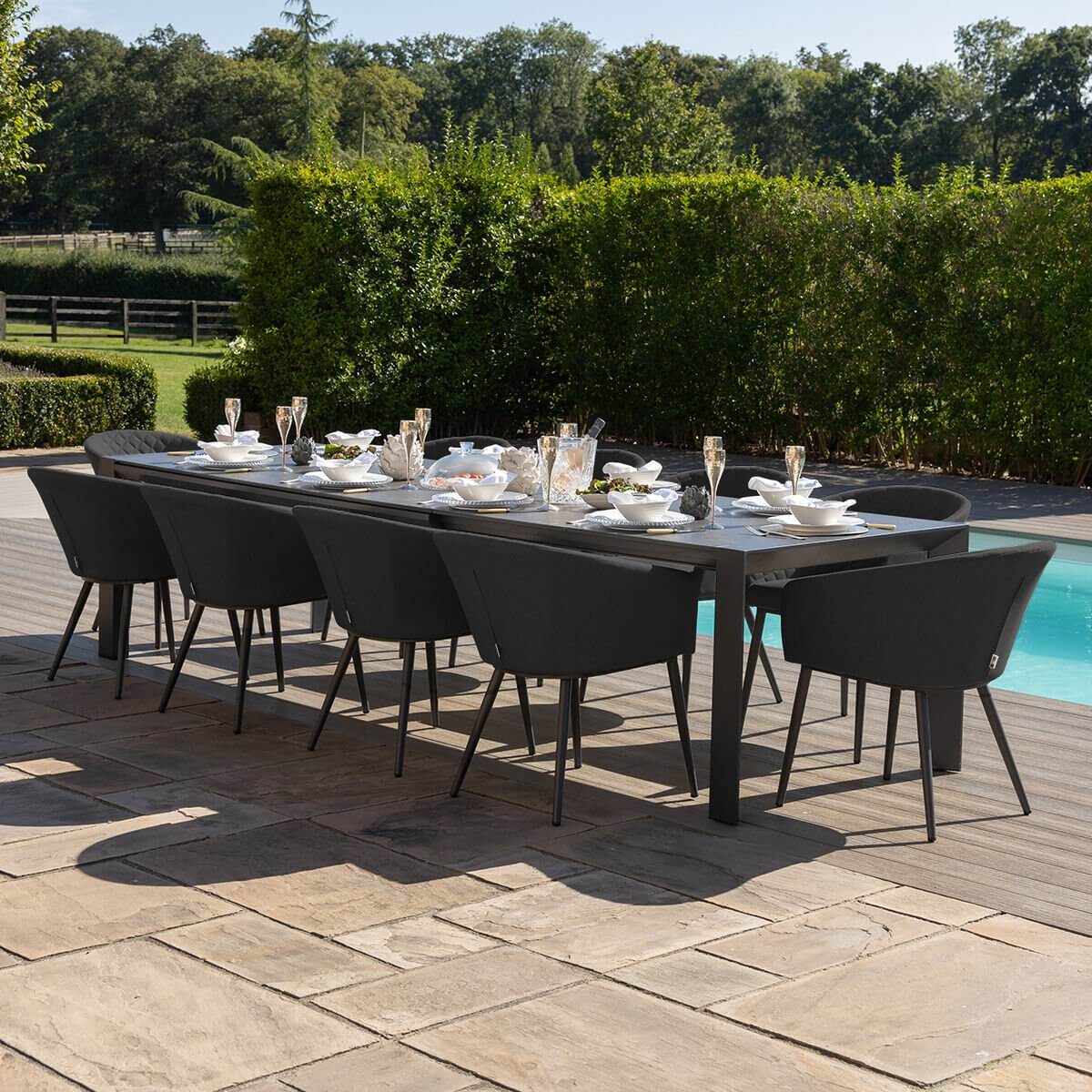 Ambition 6-10 Seat Universal Extending Dining Table with 10 Chairs