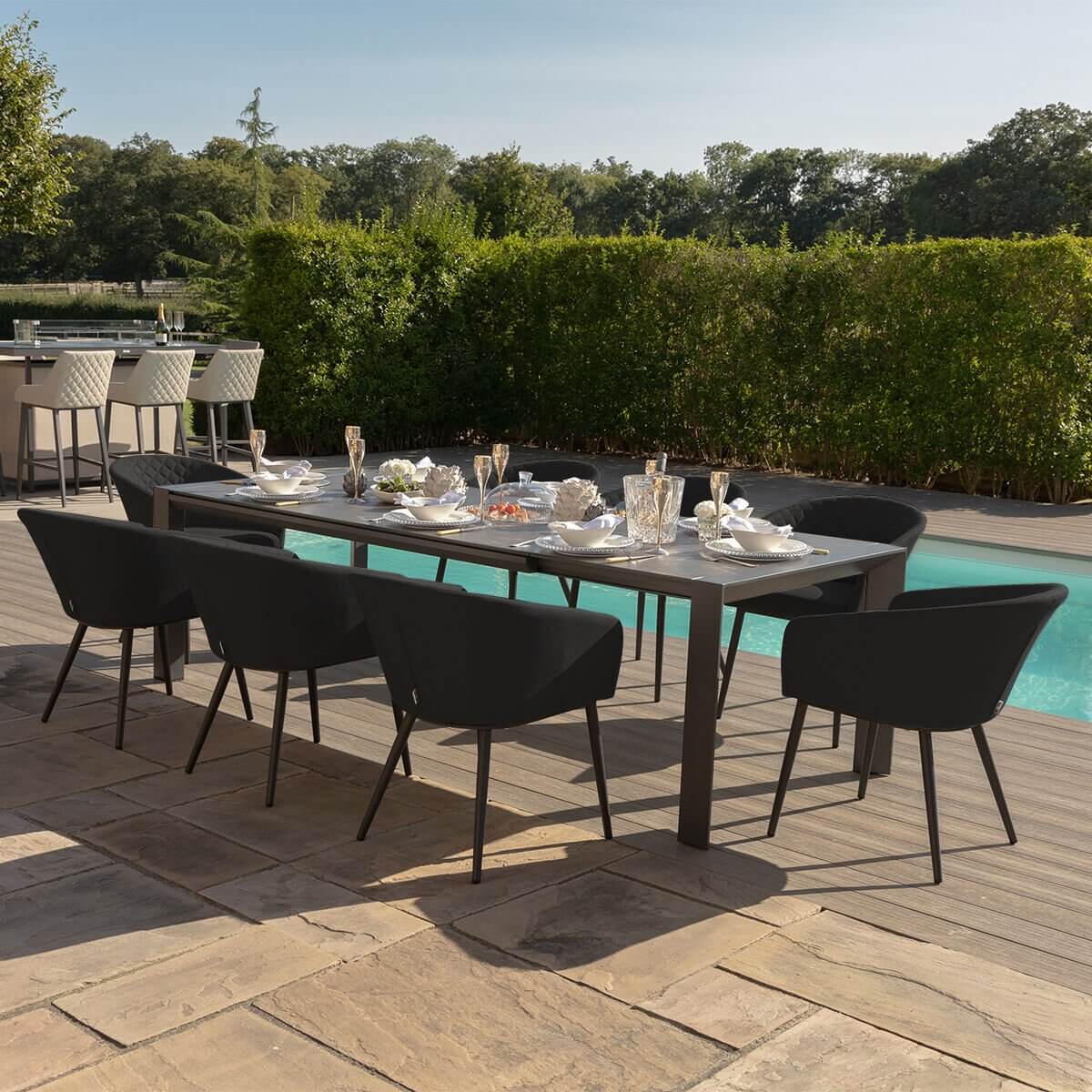 Ambition 6-10 Seat Universal Extending Dining Table with 10 Chairs
