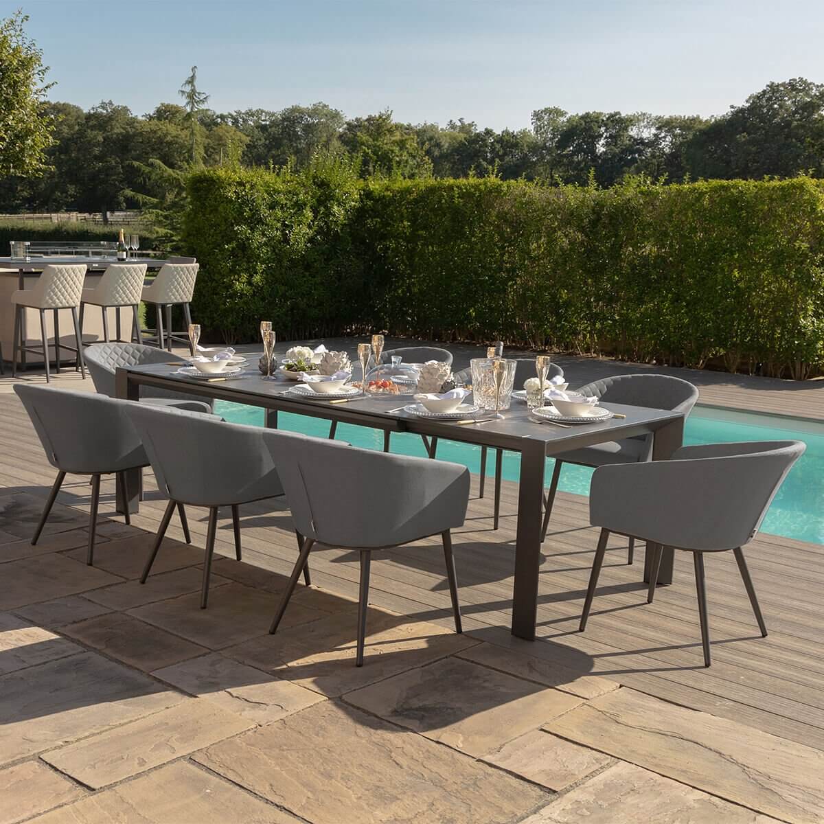 Ambition 6-10 Seat Universal Extending Dining Table with 10 Chairs