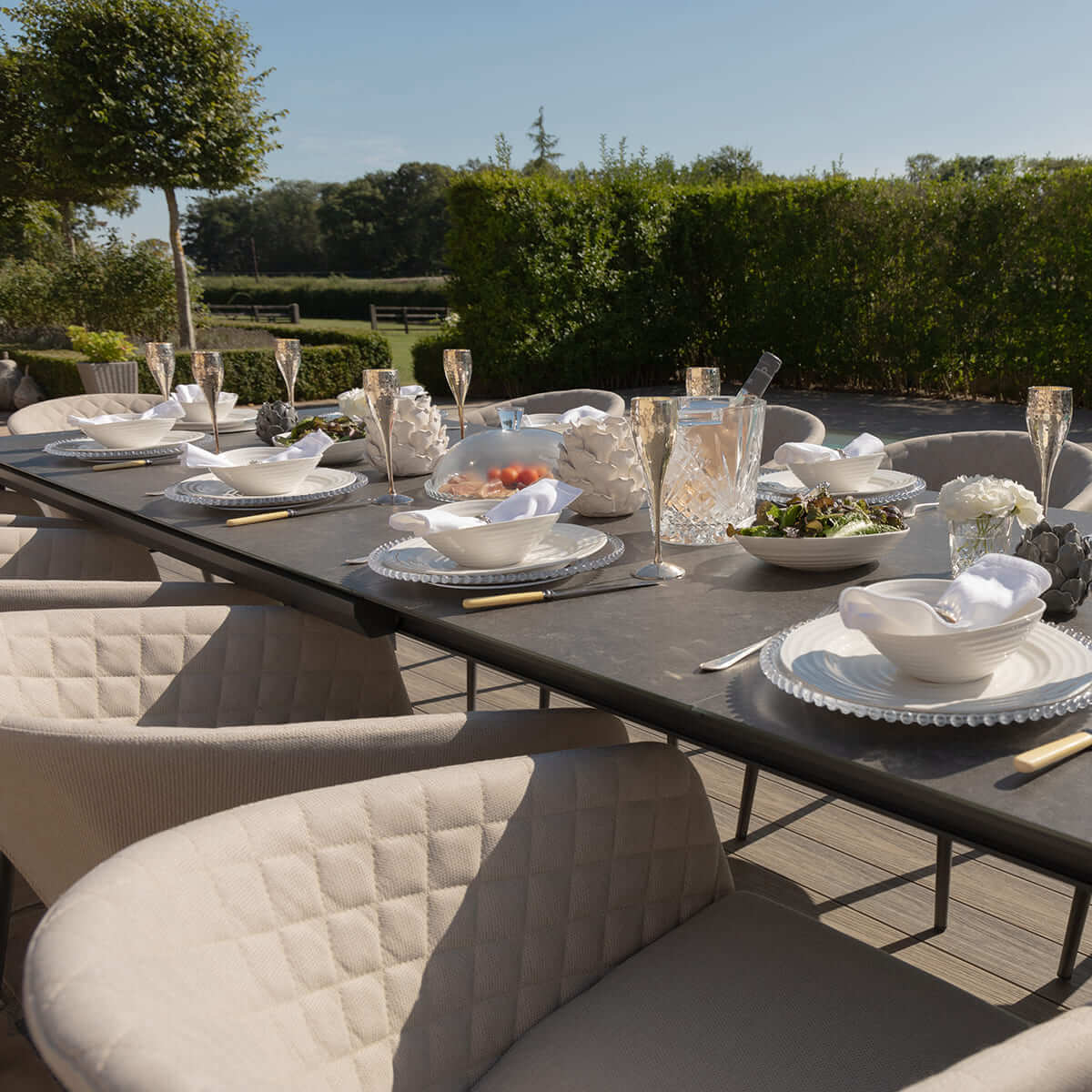 Ambition 6-10 Seat Universal Extending Dining Table with 10 Chairs
