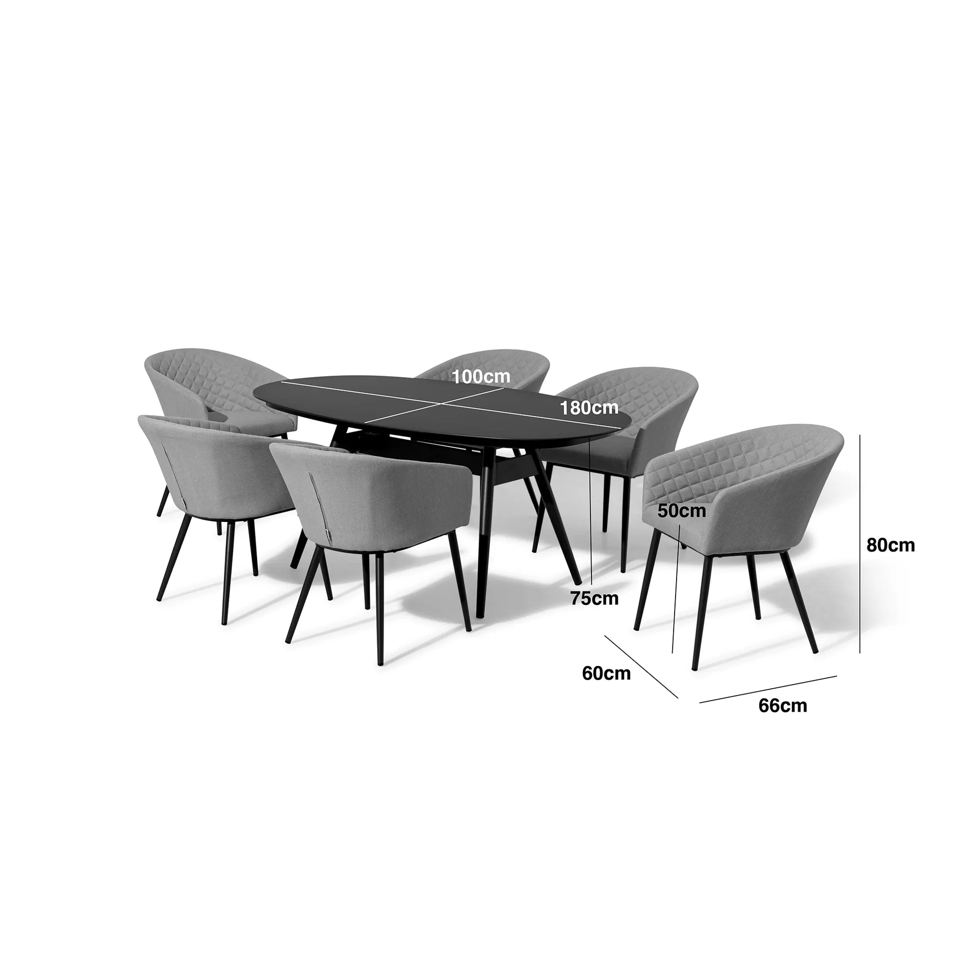 Ambition 6 Seat Oval Dining Set