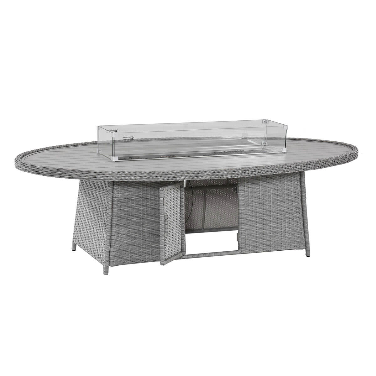 Ascot 8 Seat Dining Set with Fire Pit