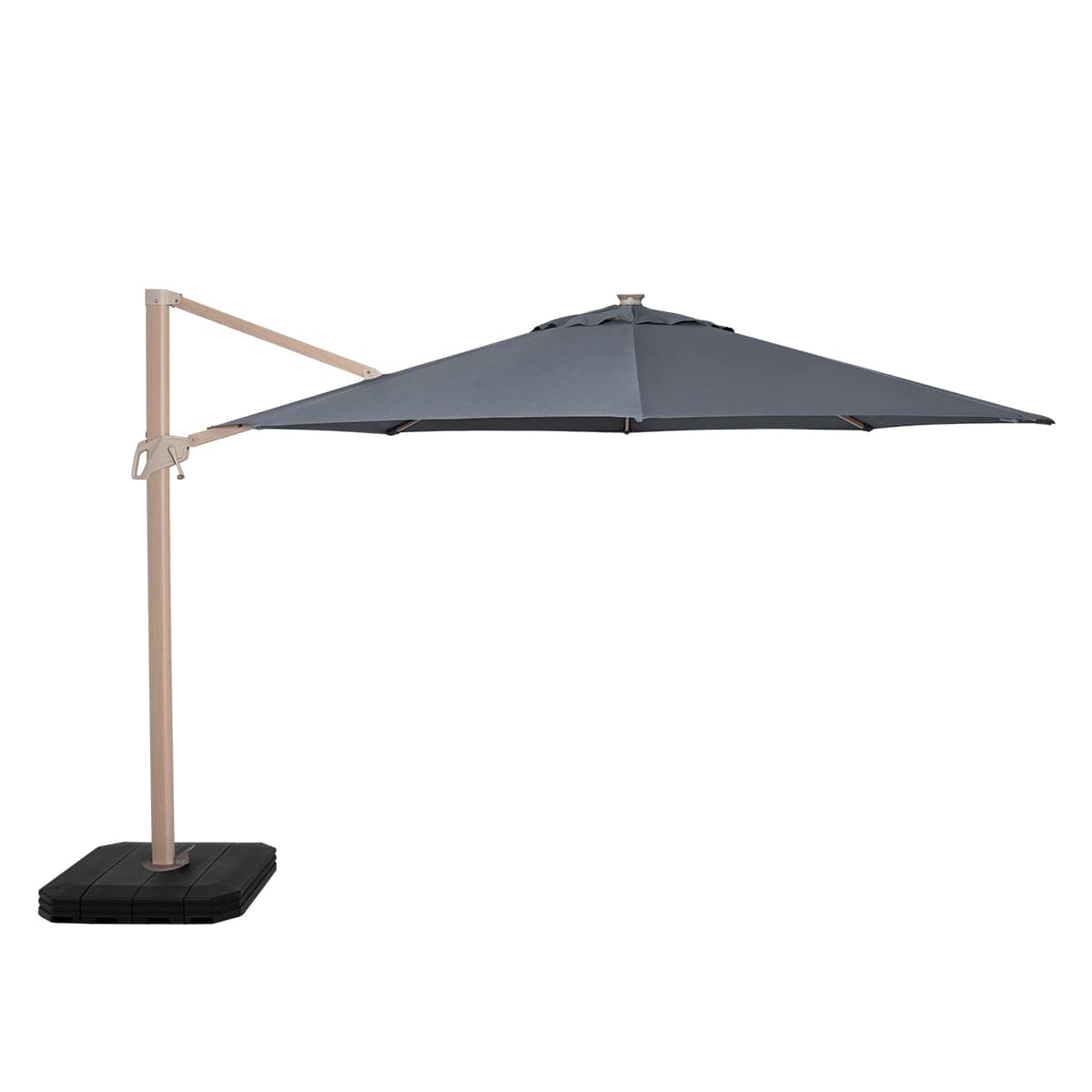 Zeus LED 3.5M Round Wood Effect Cantilever Parasol