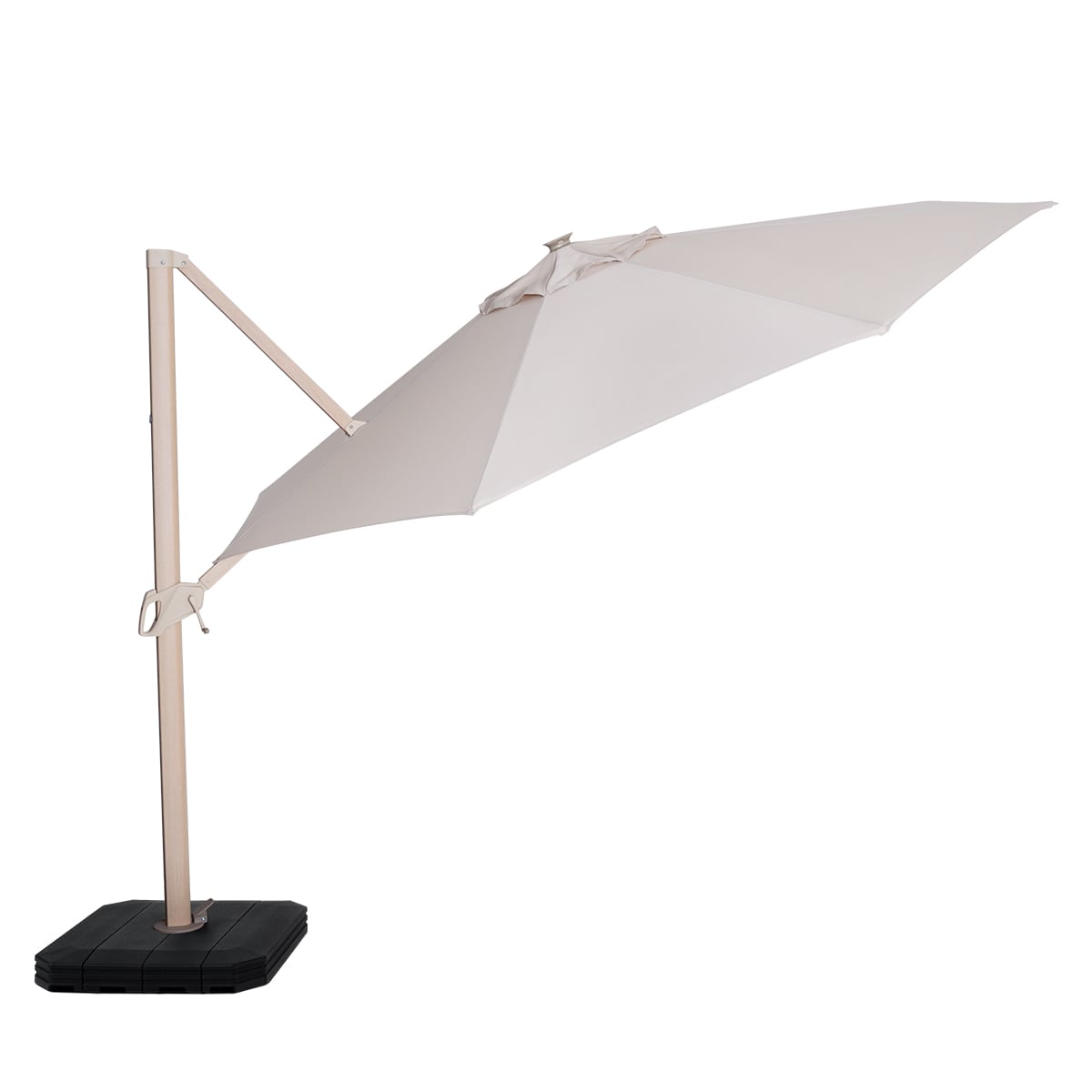 Zeus LED 3.5M Round Wood Effect Cantilever Parasol