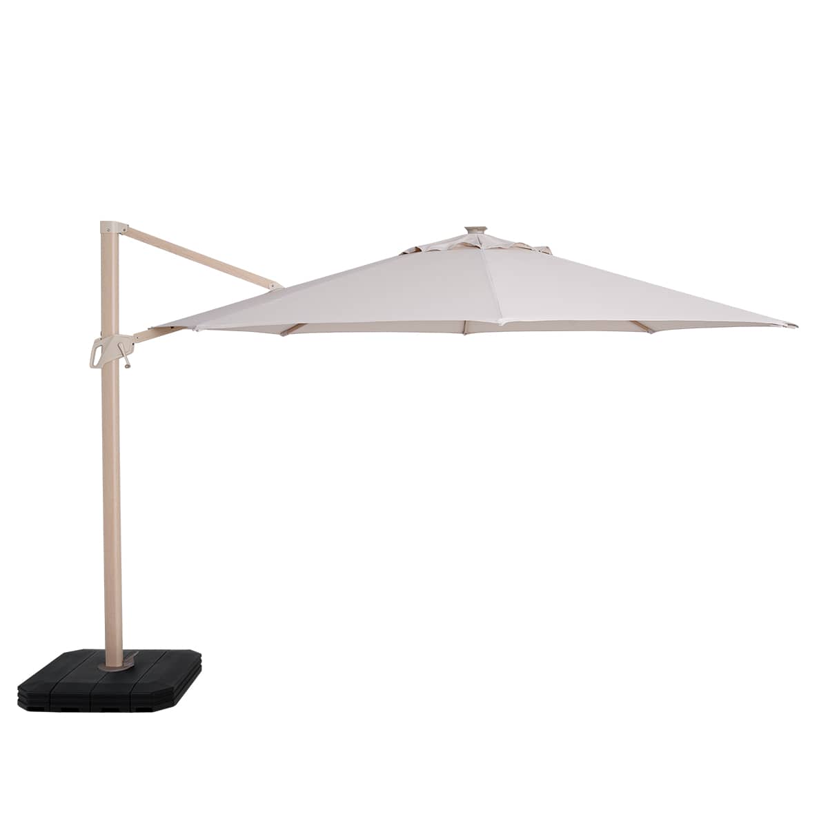 Zeus LED 3.5M Round Wood Effect Cantilever Parasol