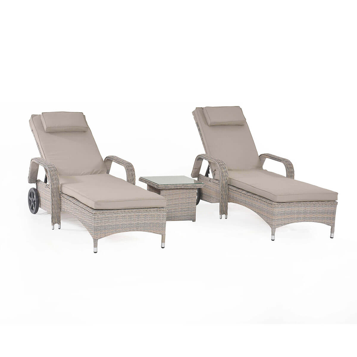 Cotswold Sunlounger Set With Side Table