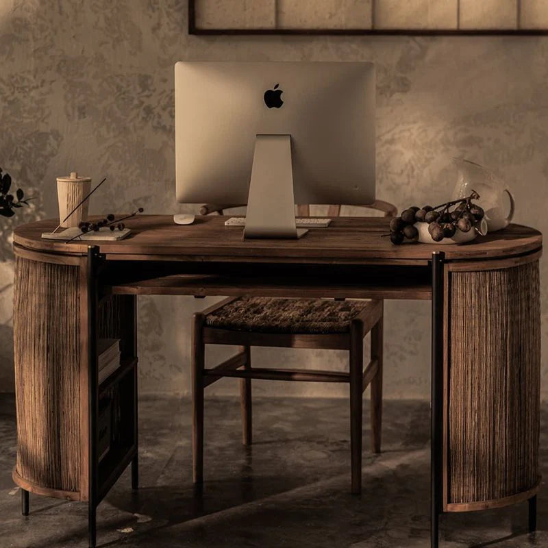 dBodhi Coco Writing Desk - Reclaimed Teak, Iron Legs