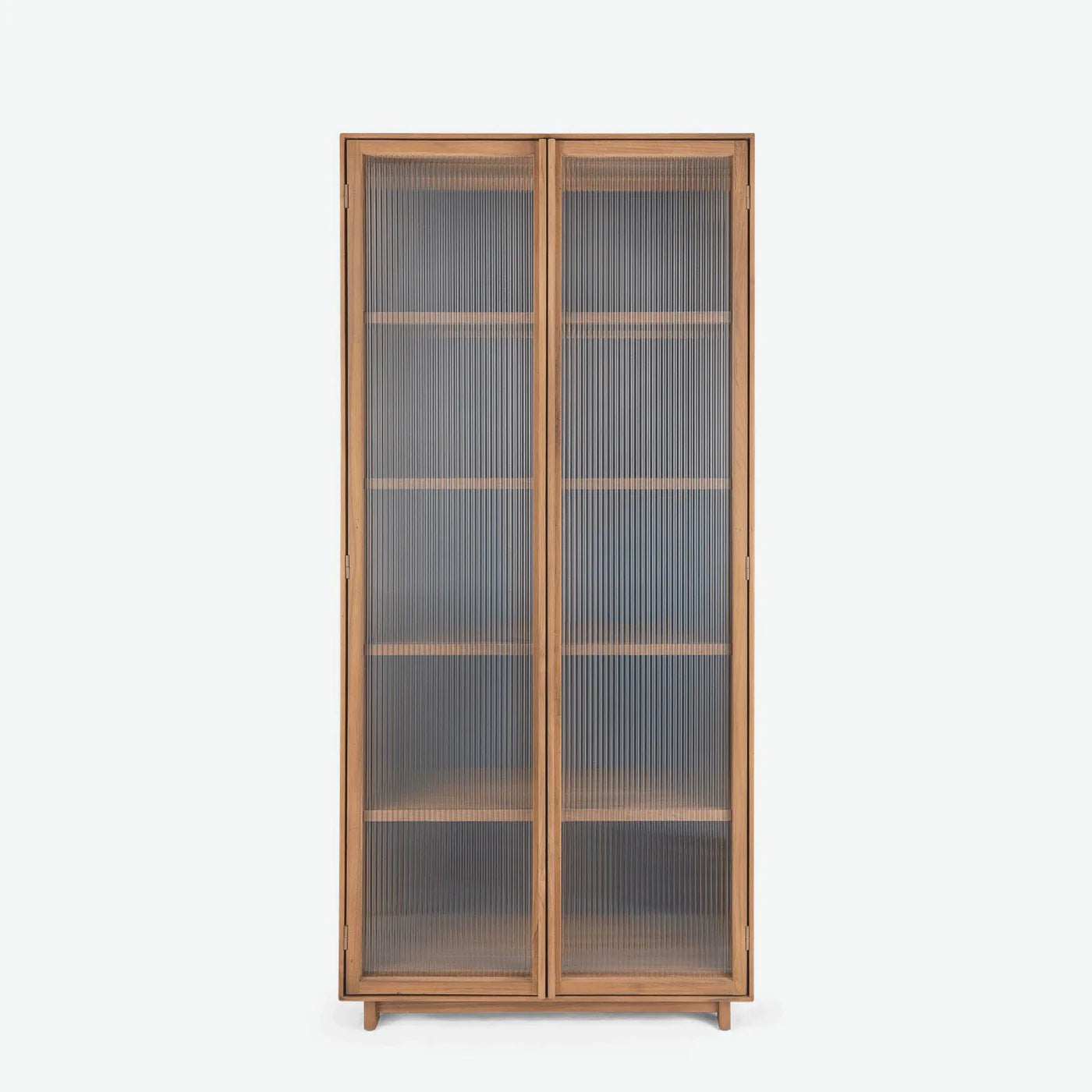 dBodhi Motion Display Cabinet - Reclaimed Teak, Fluted Glass Doors