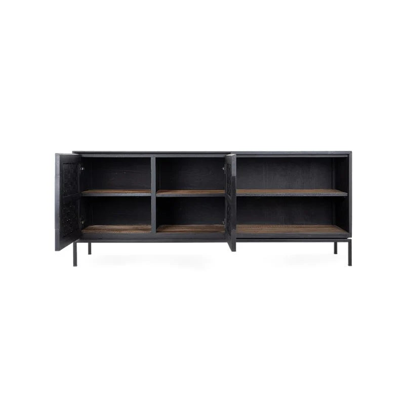 dBodhi Karma Low Dresser Sideboard - Charcoal, 2 Doors & 2 Shelves, Reclaimed Wood