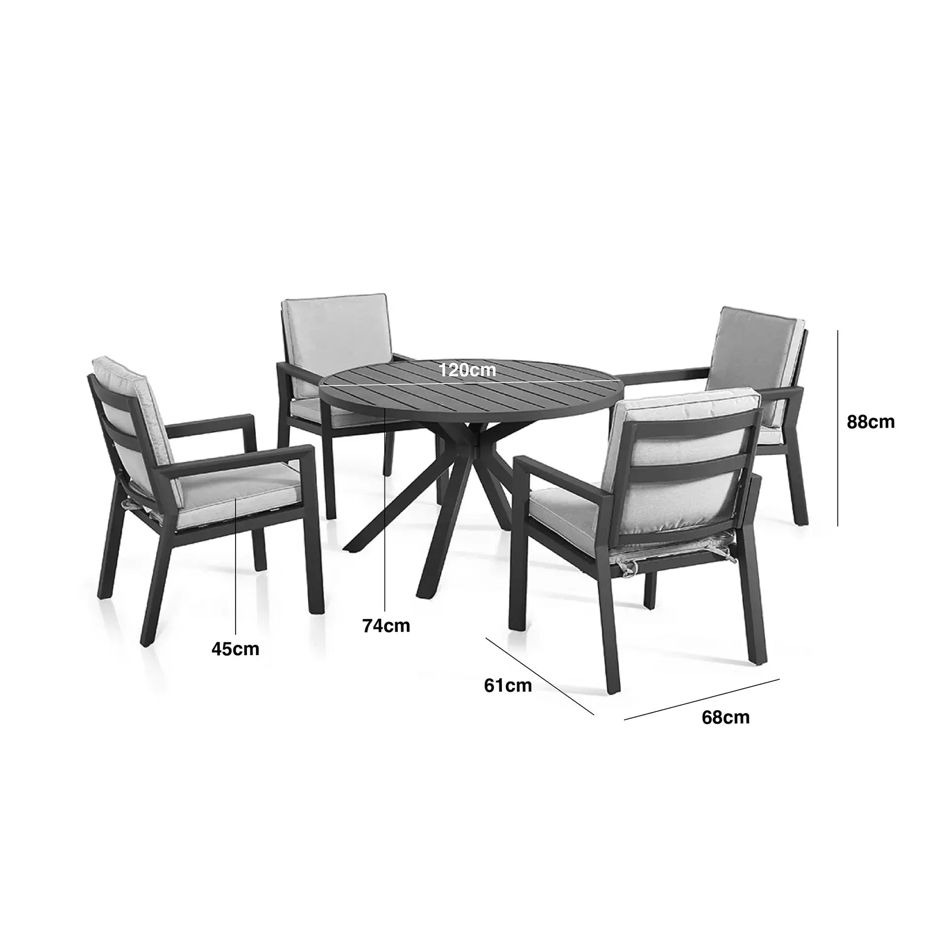 New York 4 Seat Round Dining Set