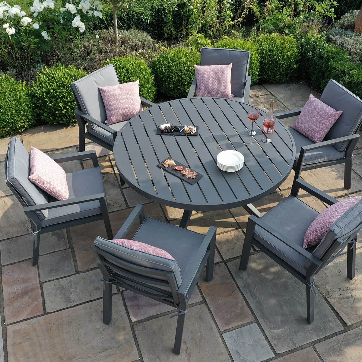 New York 6 Seat Round Dining Set