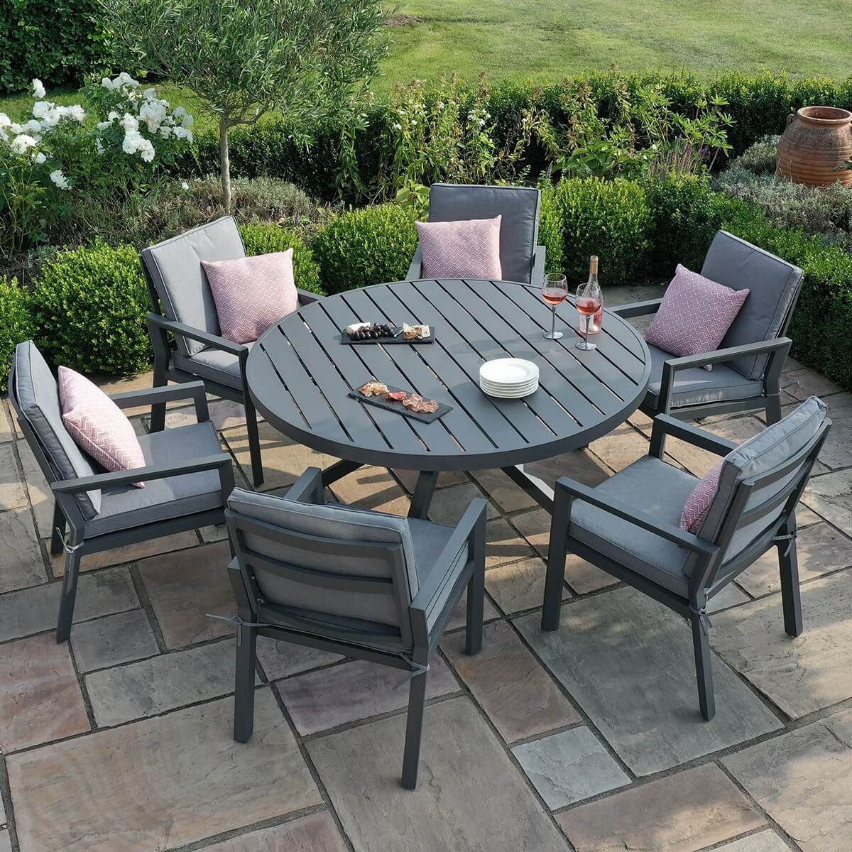 New York 6 Seat Round Dining Set