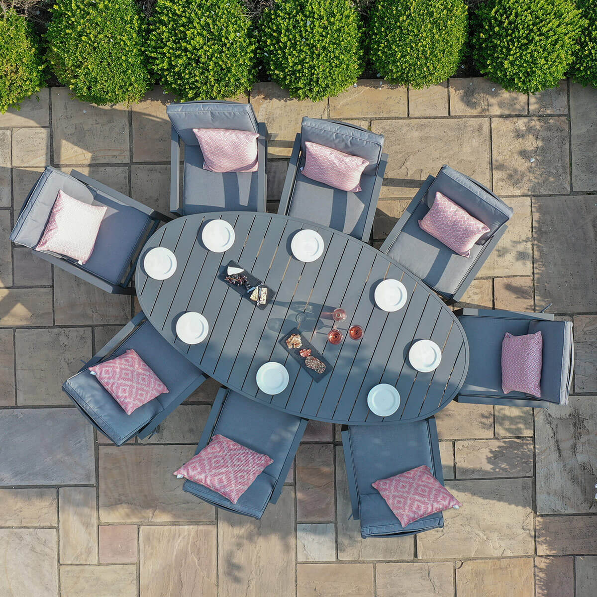 New York 8 Seat Oval Dining Set