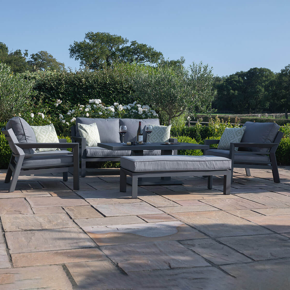 New York 2 Seat Sofa Set with Rising Table