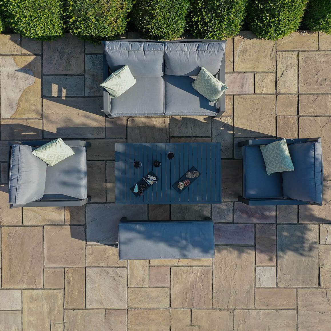 New York 2 Seat Sofa Set with Rising Table