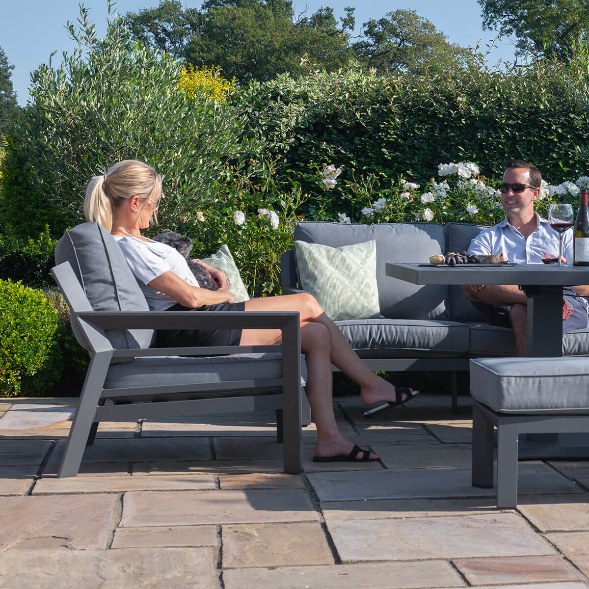 New York 2 Seat Sofa Set with Rising Table
