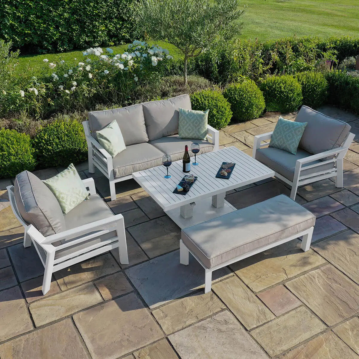 New York 2 Seat Sofa Set with Rising Table