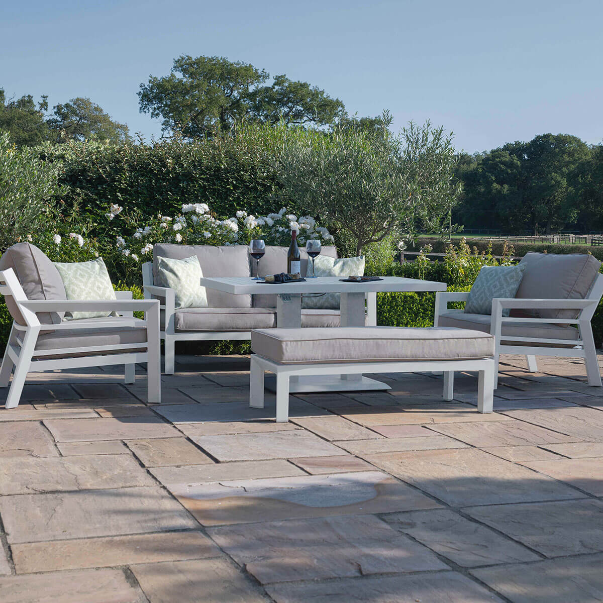 New York 2 Seat Sofa Set with Rising Table