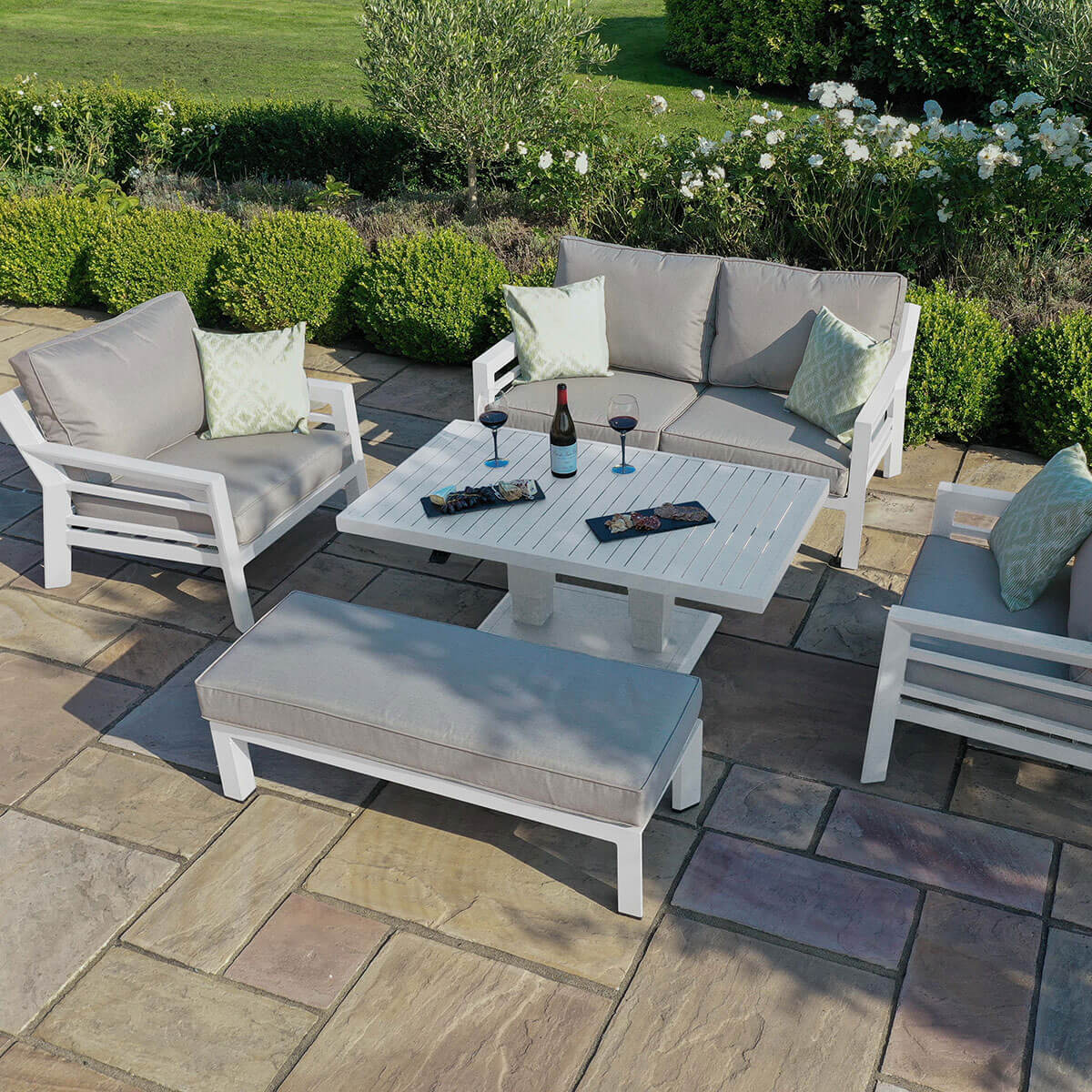 New York 2 Seat Sofa Set with Rising Table